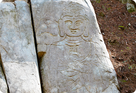 Rock Carved Standing Buddha of Seonamsa Temple